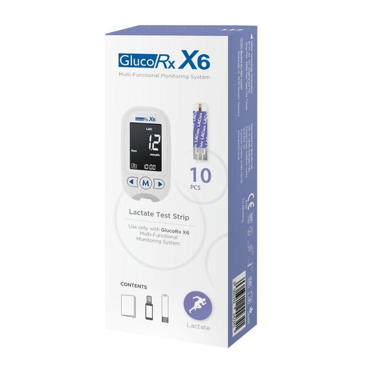 GlucoRx X6 Lactate Test Strips (10)